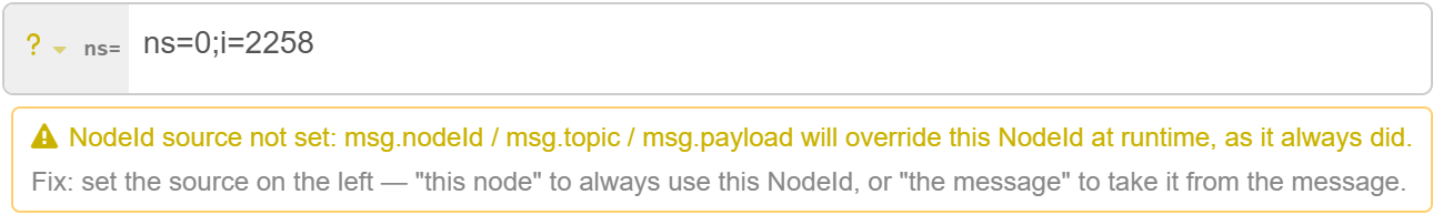 A field whose source is not set: an amber question mark, and no browse or verify buttons